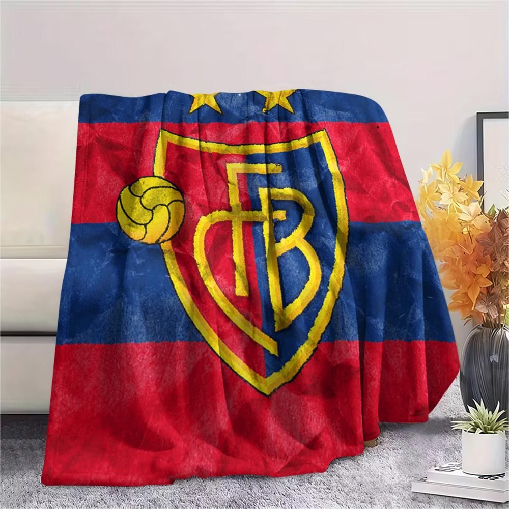 1Pc FC Basel Print Flannel Blanket High Quality Warm Comfortable Cover for All Seasons Perfect for Gifts Home Decor