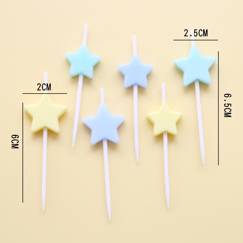 New Birthday Cake Candle Ins Style Retro Love Five-pointed Star Twist Candle Colorful Cartoon Balloon Candle