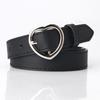 Women's Belt Simple and Versatile Jeans Decorative Belt Girls' Clothing with Belt Heart-shaped Alloy Pin Buckle