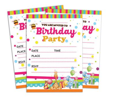 Darling Souvenir White Birthday Invitation Card 28 шт. Заполните или напишите пустые приглашения для печати Принадлежности для вечеринок 5x7