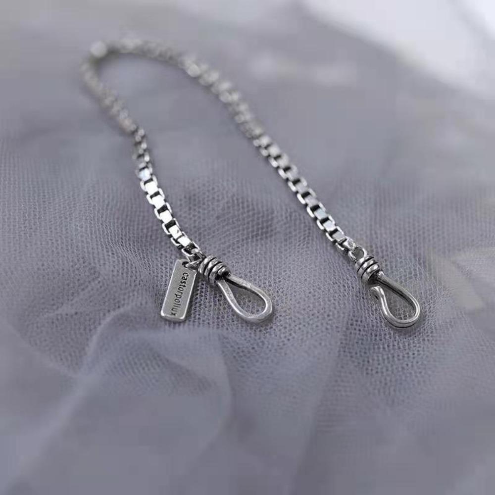 Шарм Геометрический Браслет Простой Винтажный Массивный Коробчатая Цепь Модный Простой Браслет Женский