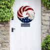4TH of July Hanging Door Sign Wreath Decoration Bule White and Red Color Usa Eagle Pattern for