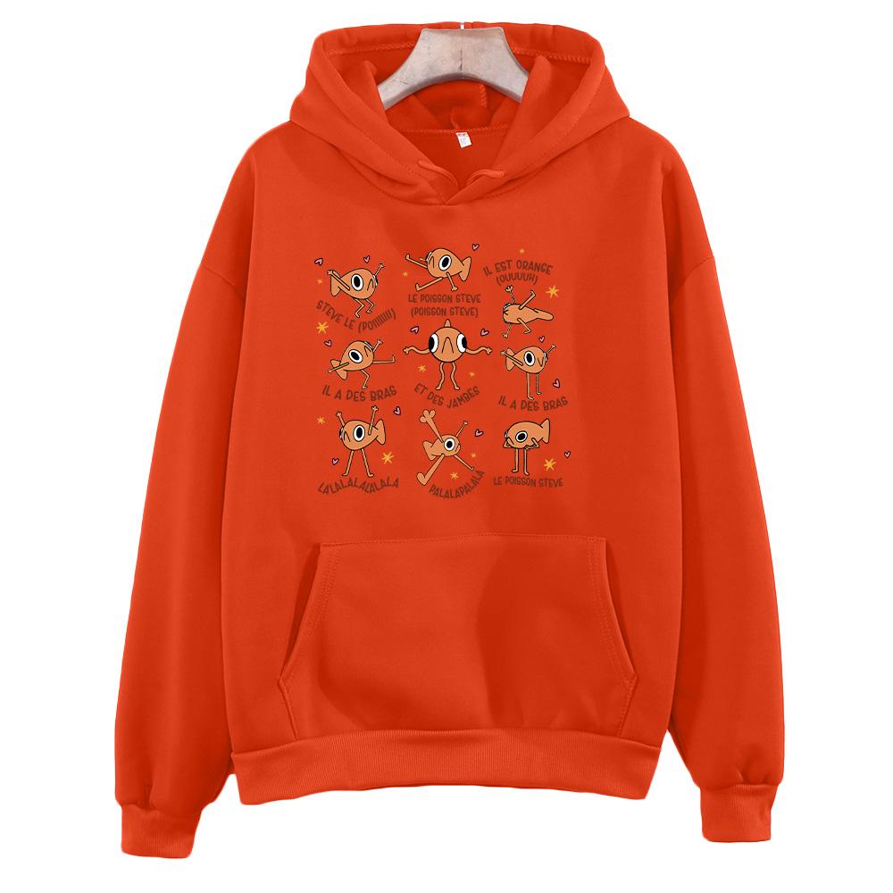 Стив Рыба Забавный Рыбный Мем Худи Мода Харадзюку Юмор Графические Свитшоты Мужские Женские Оверсайз Повседневный Креативный Пуловер