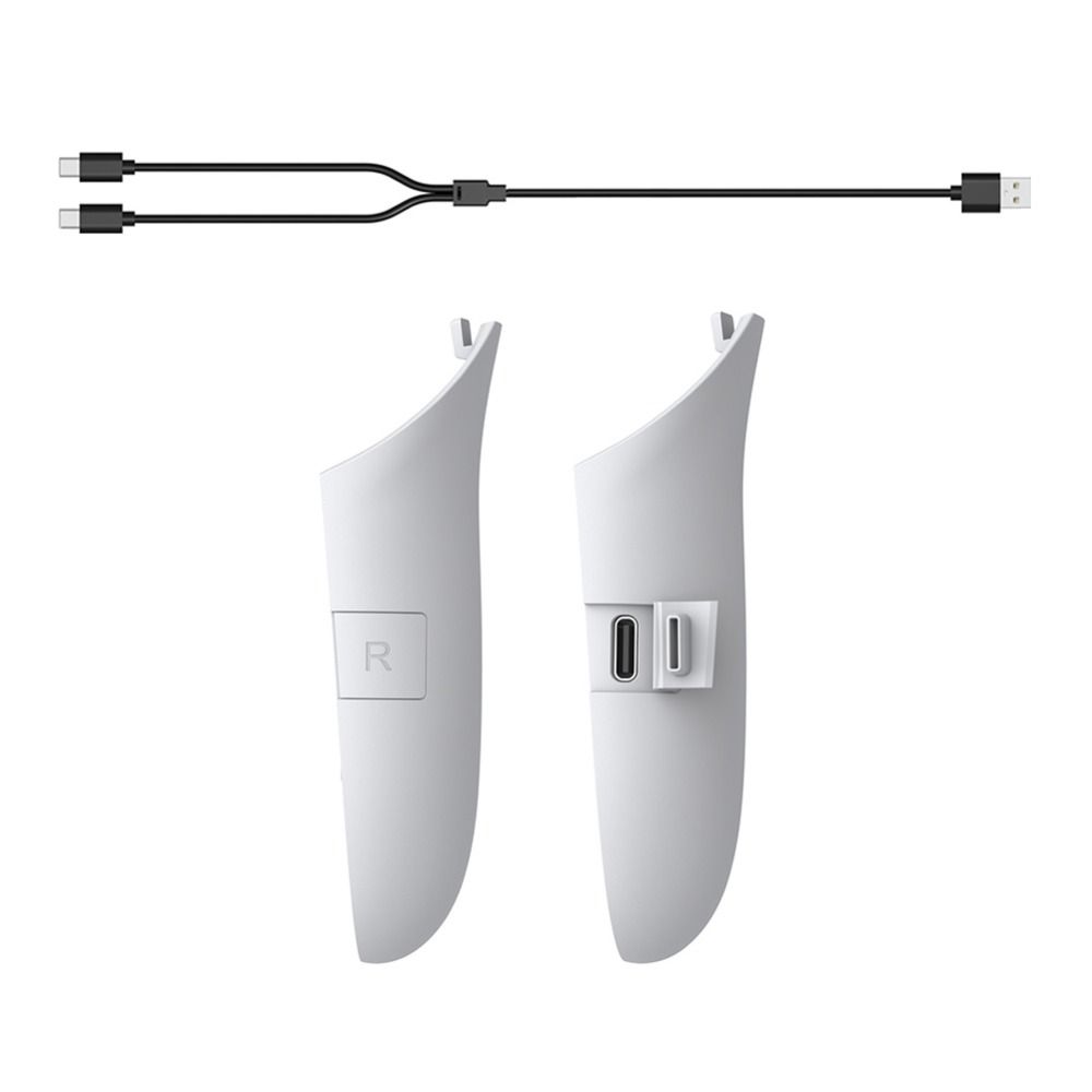 Перезаряжаемые накладки-грипсы для правого и левого контроллеров, крышка батарейного отсека для VR-гарнитуры Meta Quest 3/3S