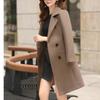 Tooxika New Solid Color Slim Fit Mid-length Woolen Coat Waisted Women's Woolen Coat
