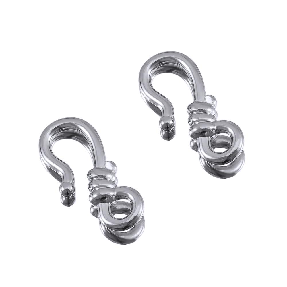 5pcs Stainless Steel Personalized Vintage Design Hook Bracelet Necklace Connection Buckle for DIY Jewelry Making Cool Components