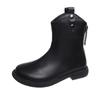 Footwear Round Toe Women's Ankle Boots Elegant with Low Heels Short Shoes for Woman Combat Booties Punk Style Black Pu Autumn 39