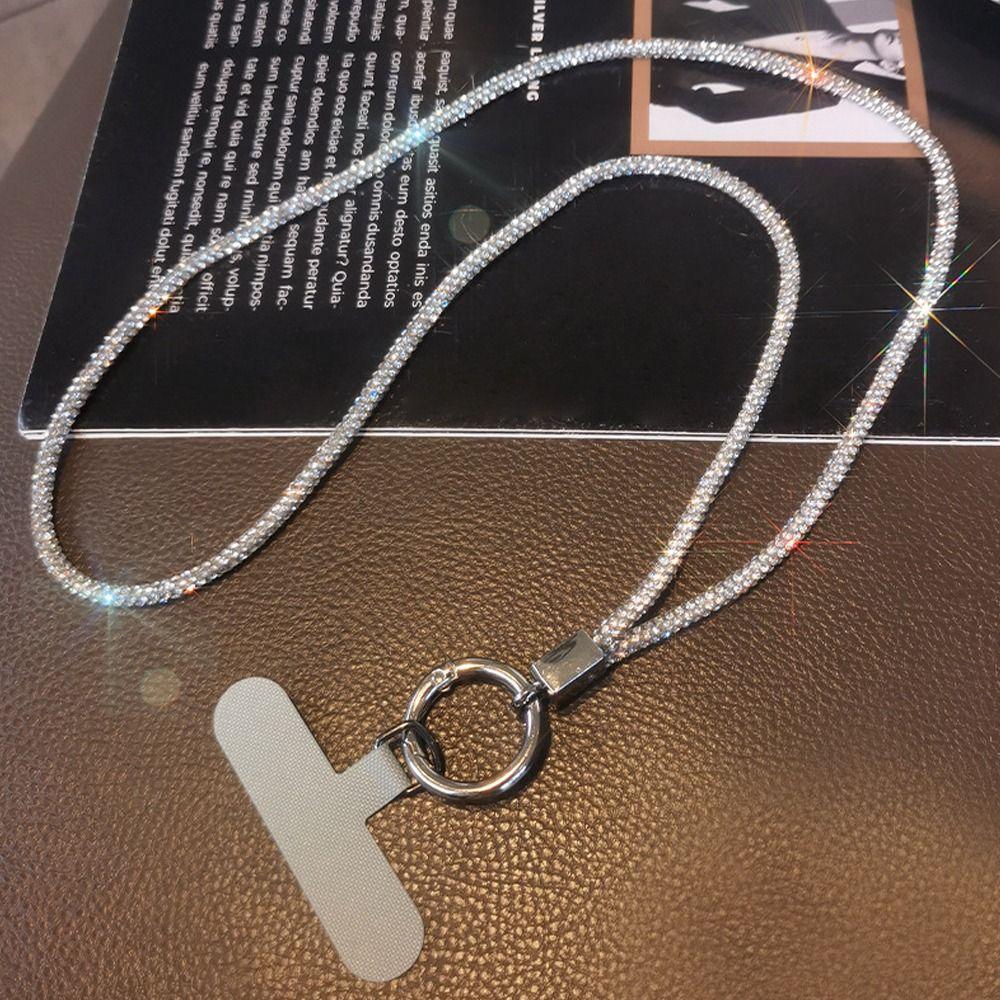 Яркий шнурок для телефона со стразами, цепочка, ремни для подвешивания на шею, аксессуары для телефона