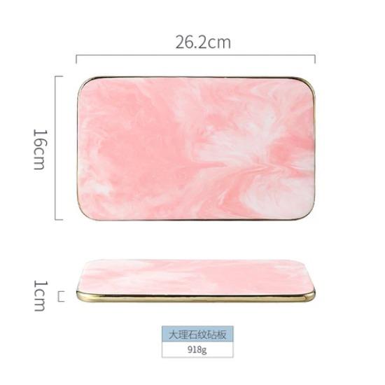 Новая мраморная разделочная доска, обеденные тарелки, керамический поднос, золотая тарелка с каймой, обеденный сервиз, тарелки и блюда, кухонная утварь, фарфор