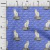 oneOone Cotton Flex Bluish Violet Fabric Animal Cat With Text Texture Craft Projects Decor Fabric Printed By The Yard 40 Inch