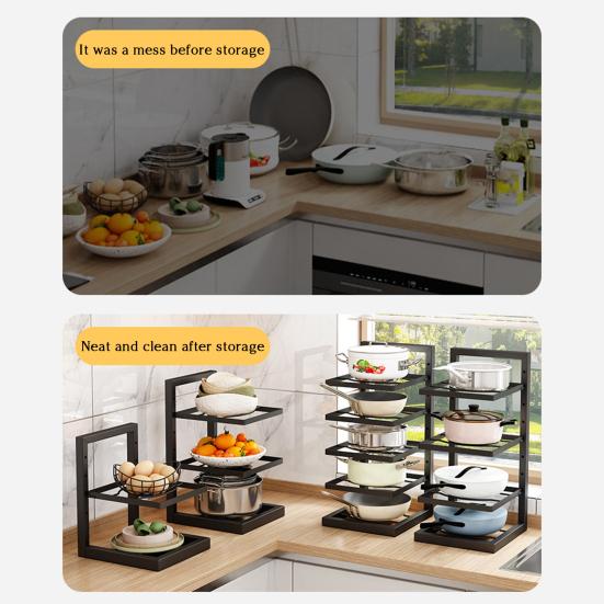Полка для кастрюли, держатель для крышки кастрюли, нержавеющий, прочный, несущая нагрузку, регулируемая по высоте, универсальная стойка для крышки кастрюли, многофункциональный кухонный органайзер