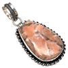 Pendant Rhodochrosite Gemstone Handmade Mother'Day Silver Jewelry 2"