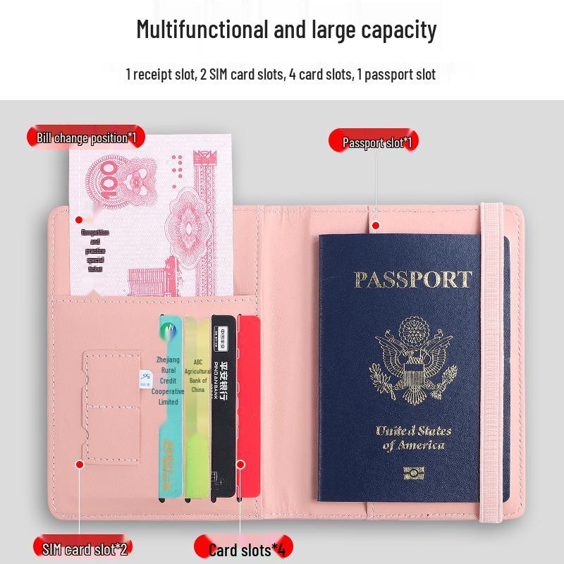 RFID Anti-Theft Cross-Border Travel Passport Wallet Organizer with Multi-Card Slots