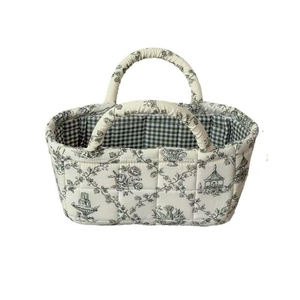 Large Capacity Laundry Storage Basket Hand-held Floral Organizers Basket Desktop Storage