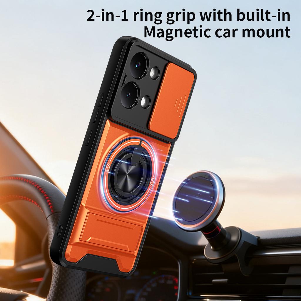 Ударопрочный Магнитный Чехол для Телефона для Xiaomi Poco X8 Pro Max X7 X6 Pro F8 Ultra Бронированный Жесткий Слайдер Защита Камеры Крышка с Подставкой