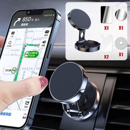 360° Rotating Magnetic Phone Holder Stand Car Dashboard Mount Kit Accessories
