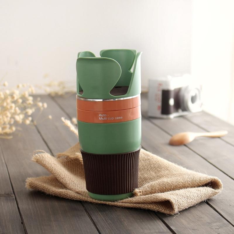 360° Rotating Car Beverage Rack with Key Storage Multipurpose Car Bottle Mount