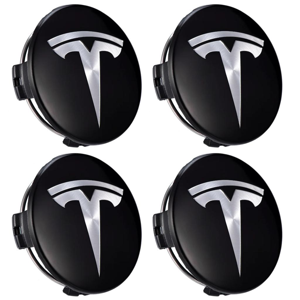 Car Sticker Tesla 56mm 4pcs Applicable to Tesla original wheel hub cover Model3 Model Y Model S X wheel hub tire center cover lo