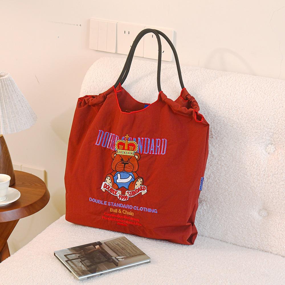 Embroidery Shopping Bag Women'S Fashion Niche Large Capacity Shoulder Bag Tide