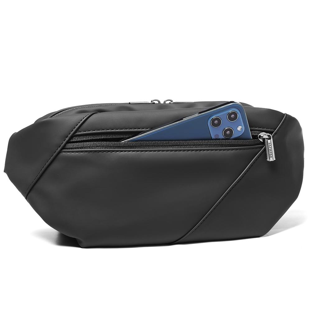 Мужская сумка через плечо Мужская поясная сумка Маленькая нагрудная сумка Сумка на одно плечо Водонепроницаемая сумка-мессенджер Спортивная сумка для бега на открытом воздухе Сумка для мобильного телефона Черная AP-38