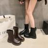 [Yushilai] Leather Merad Martin Boots Women's 2025 New Autumn and Winter Thick-soled Height-increasing Versatile Short Boots