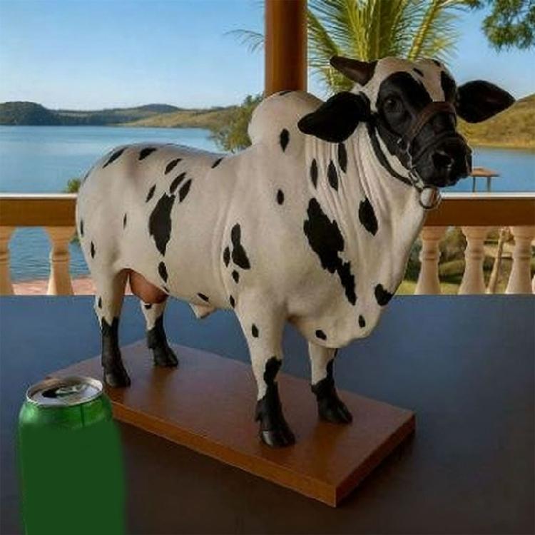 Креативный диспенсер для ликера в форме быка для бара, декантер для вина, скульптура животного из смол ручной работы со стабильным деревянным основанием