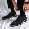 New Handcrafted Luxury Leather Shoes for Men Retro Carved Brogue Shoes Men Lace Up Suede Leather Casual Shoes Oxford