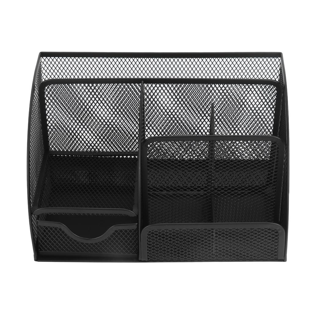 Настольный сетчатый держатель для ручек с 7 отделениями, многофункциональный, черный, для дома и офиса