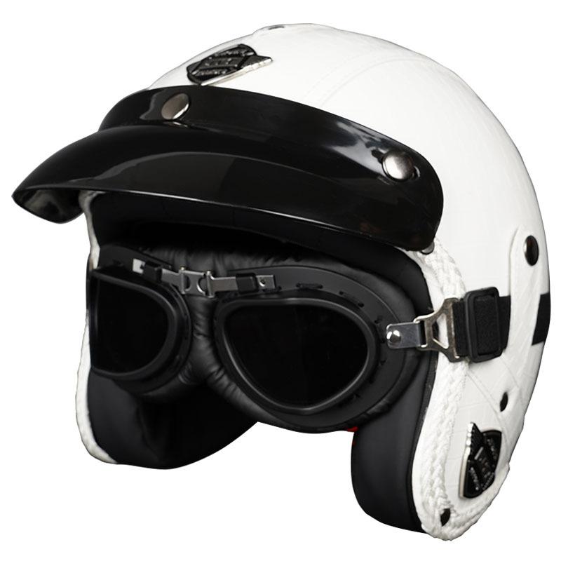 3C Certified Retro Harley Prince Cruising Motorcycle Helmet Leather Helmet For Men And Women All Season Motorcycle Electric Vehicle 3/4/5