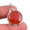 Подвеска из натурального камня сердолик, ручная работа, из стерлингового серебра 925 пробы, 1,50 дюйма, I6C49