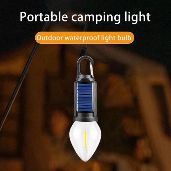 1/2/3Pcs Solar Camping Light 3 Modes Adjustable Waterproof USB Rechargeable Super Bright Outdoor Hiking Tent Hanging Bulb Lamp Emergency Lantern