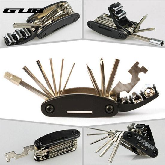 16 In 1 Multifunction Folding MTB Road Bike Repair Tool Wrench Screwdriver Kit