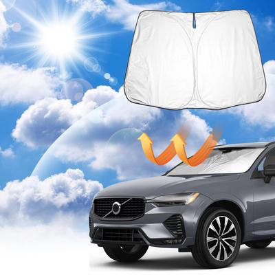 Солнцезащитный козырек Coleya для Volvo XC60 2018 и тонкий солнцезащитный козырек на лобовое стекло автомобиля от УФ-лучей и теплового удара, складной, для салона автомобиля, специфичный для вашего автомобиля (Второе поколение,