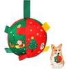 Christmas Ball DogToy Christmas Interactive Ball Built In Bell Plush Toy Christmas Tree Snowman Pattern Pet Training Toy Increases Festival Atmosphere
