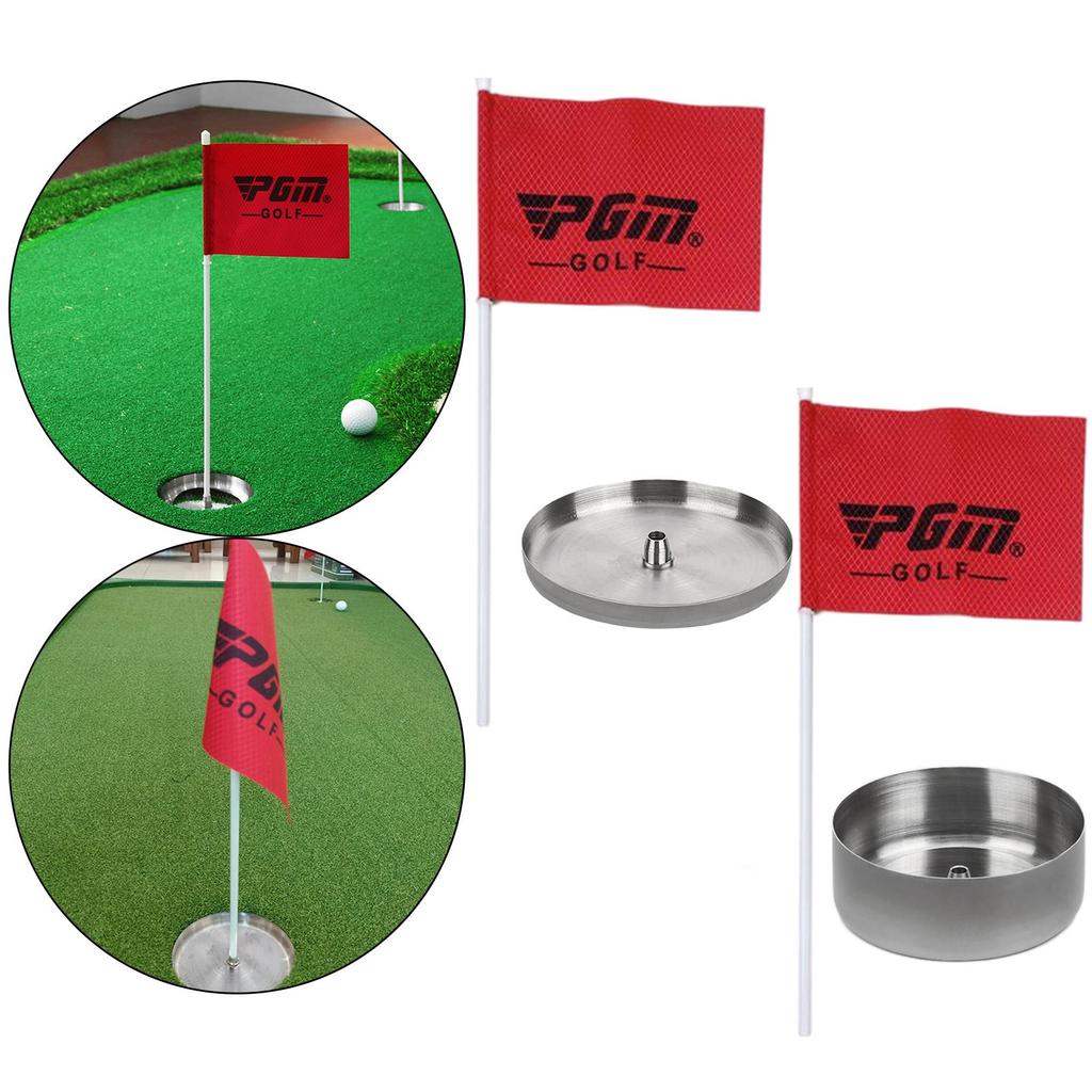 Stainless Steel Golf Green Hole Cup Flag Stick Durable for Putter Accessories