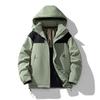 Мужская разноцветная куртка с капюшоном с добавлением хлопка Мужская толстая и теплая хлопковая куртка