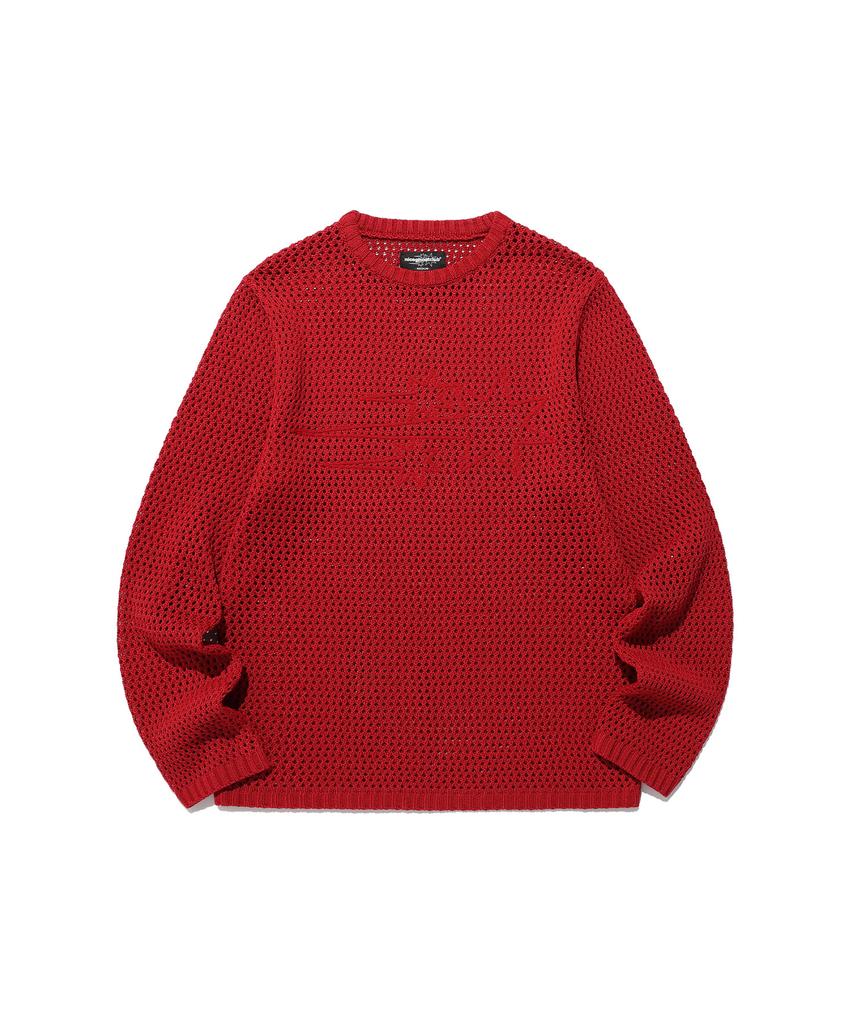 NICEGHOSTCLUB 3Stars L/S Knit Tee_Red(Ng2Fsuk601A)
