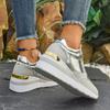 Fashion Gold Silver Wedge Sneakers for Women Lightweight Non Slip Casual Sports Shoes Woman Comfort Thick Sole Walking Shoes Plus Size