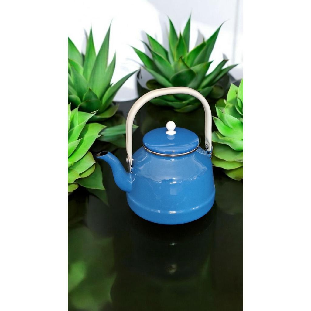 Эмалированный чайник для кофе с травами, чая, 3,5 литра, с верхней ручкой, красный, винтажный