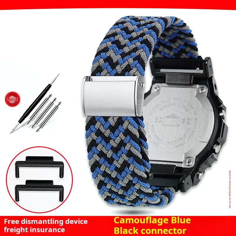 Для Casio G-SHOCK DW-5600 GW-B5600 GM5600 GW-M5610 GA2100 ремешок для часов мужской женский Плетеный нейлон Камуфляжный холст ремешок для часов Браслет