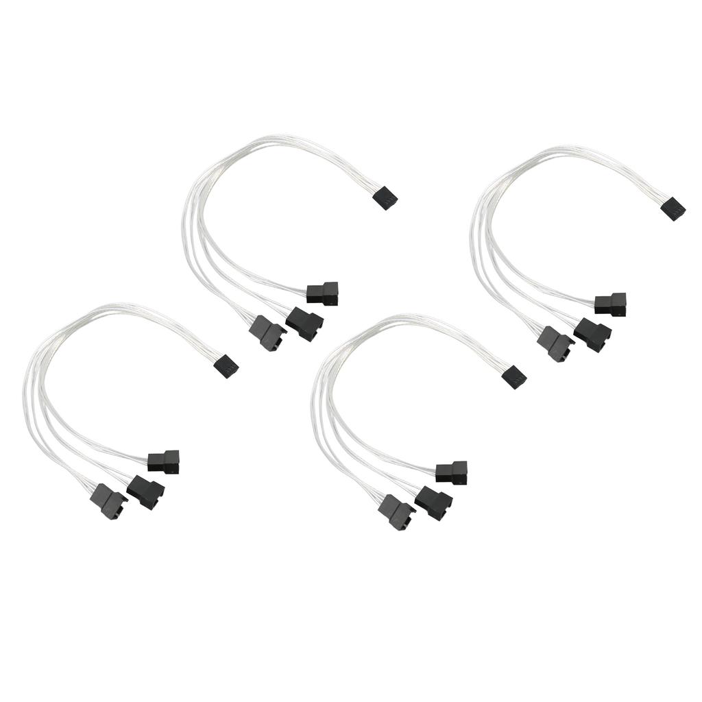 4pcs PWM Fan Extension Cable 4 Pin Silver Coated Copper Wire PC Fan Extension Cable for PC Cooling