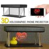 Black Stand Projector Pyramid Hologram Display 3D Mobile Phone Hologram Box Display Luxury Showcase For 3.5-6" Use New