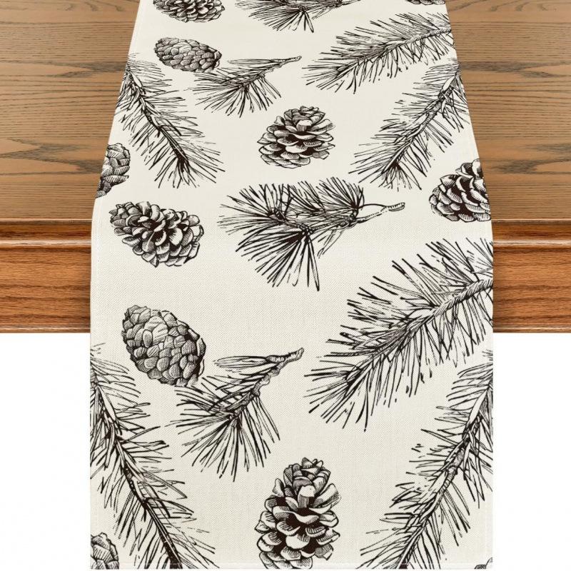 Праздничная скатерть-дорожка 'Снеговик' на рождественскую елку для дома, кухни, столовой, скатерть для украшения вечеринки