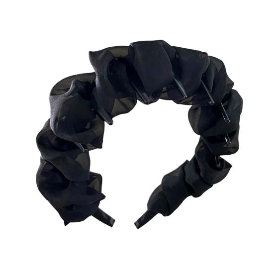 Высокий череп Имитация жемчуга Повязка на голову Противоскользящий дизайн Декор лентой Волосы