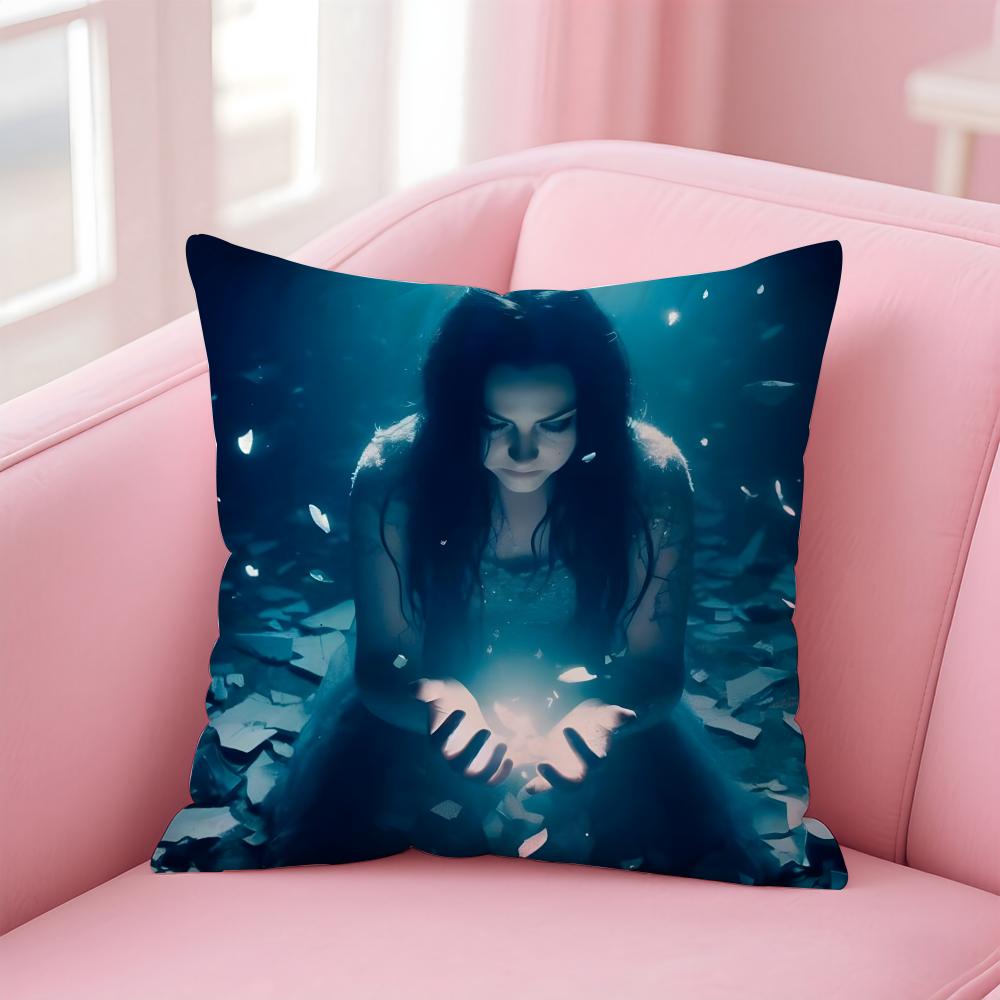 American Sexy Singer Evanescence AAmy Lee Cushion Cover Pillow Case Soft Skin Friendly Fabric  Concealed Zipper