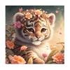 Frame Painting By Numbers Kits Cute Tiger Wall Art Picture Animals Acrylic Paint On Numbers For Diy Gift 40x40