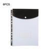 6 pcs PP Binder Folders A4 Punched Pockets New Binder Pocket  Office Organizer
