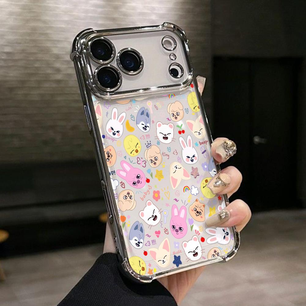 Cartoon K-Kids Strays Phone Case for iPhone 17 Air 16 15 14 Plus 13 12 11 Pro Max X Xs XR 8 e Anti-drop Transparent Soft Cover