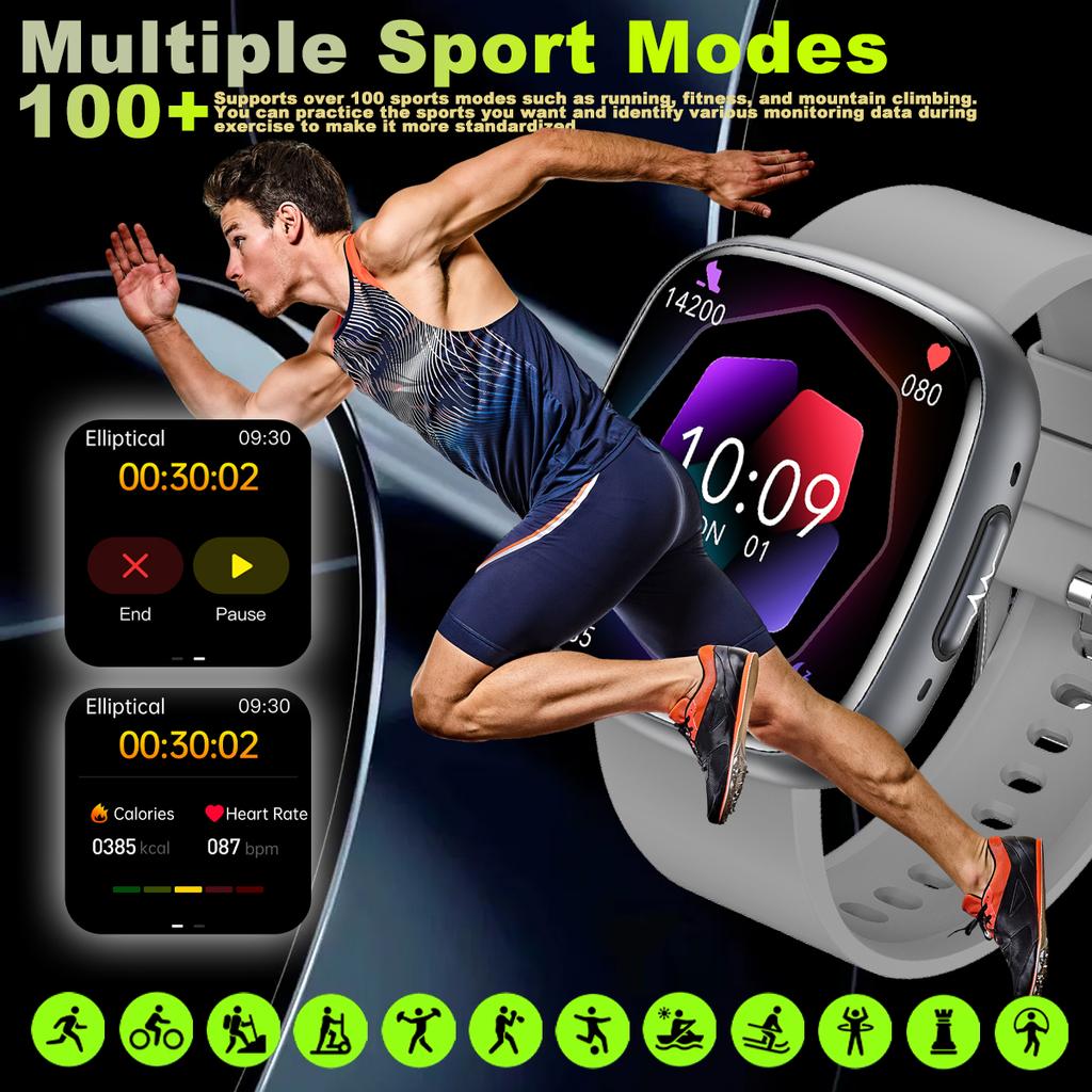 2025 Smart Watch Blood Pressure Health Monitoring ECG HRV Bluetooth Call SOS Men Women Sport Fitness Tracker Blood Oxygen Watch