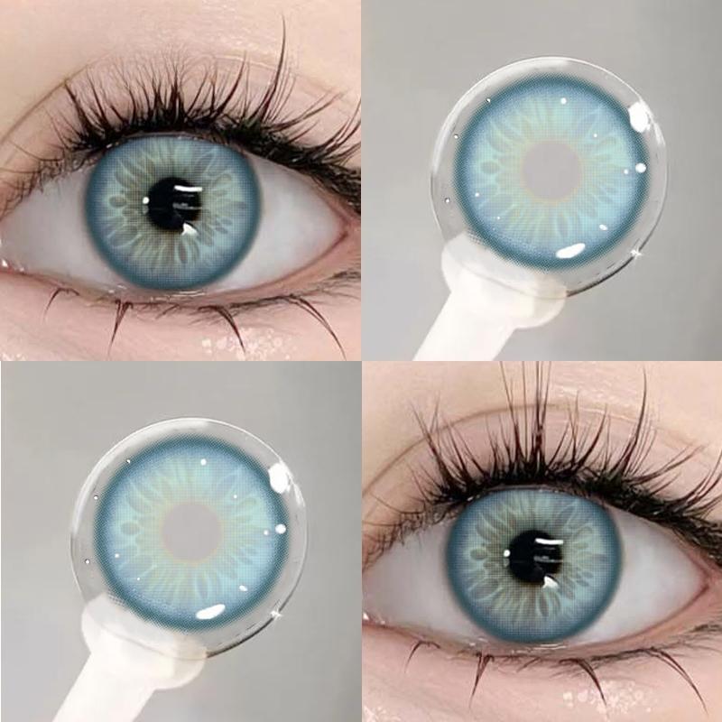 MillCreek Color Contact Lens 2pcs Yearly Madrid Series Blue/Green/Purple Dia:14.5MM Myopia Prescription Contact Lenses Soft Lens